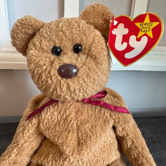 RARE Curly Beanie Baby Errors $50! Black Eyes, Brown Nose Ltd Ed, 1996/93 Tags - Picture 2 of 9